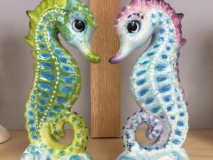 Painted seahorse ceramics