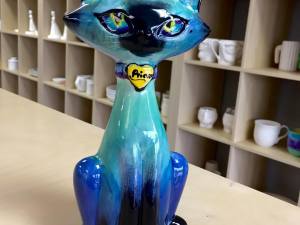 Painted cat ceramic
