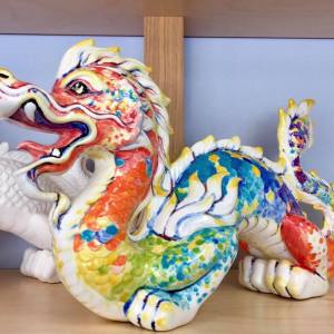 Painted dragon ceramic